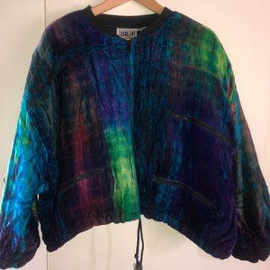 Vintage 90s BILA Multi-Colored, Tie-Dye Oversized Jacket (Size: M)